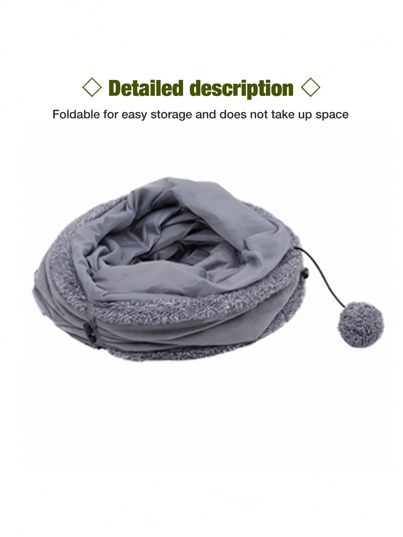 1pc Foldable Pom Pom Decor Cat Tunnel For Cat For Play