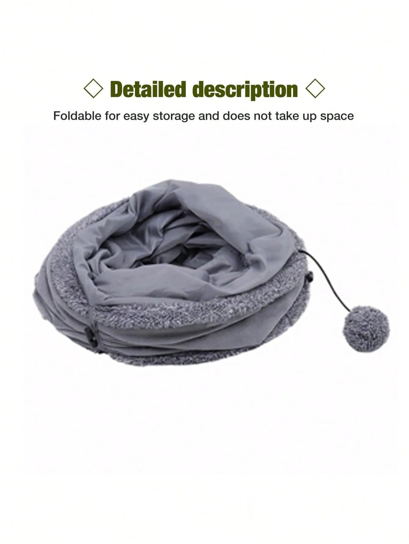 1pc Foldable Pom Pom Decor Cat Tunnel For Cat For Play