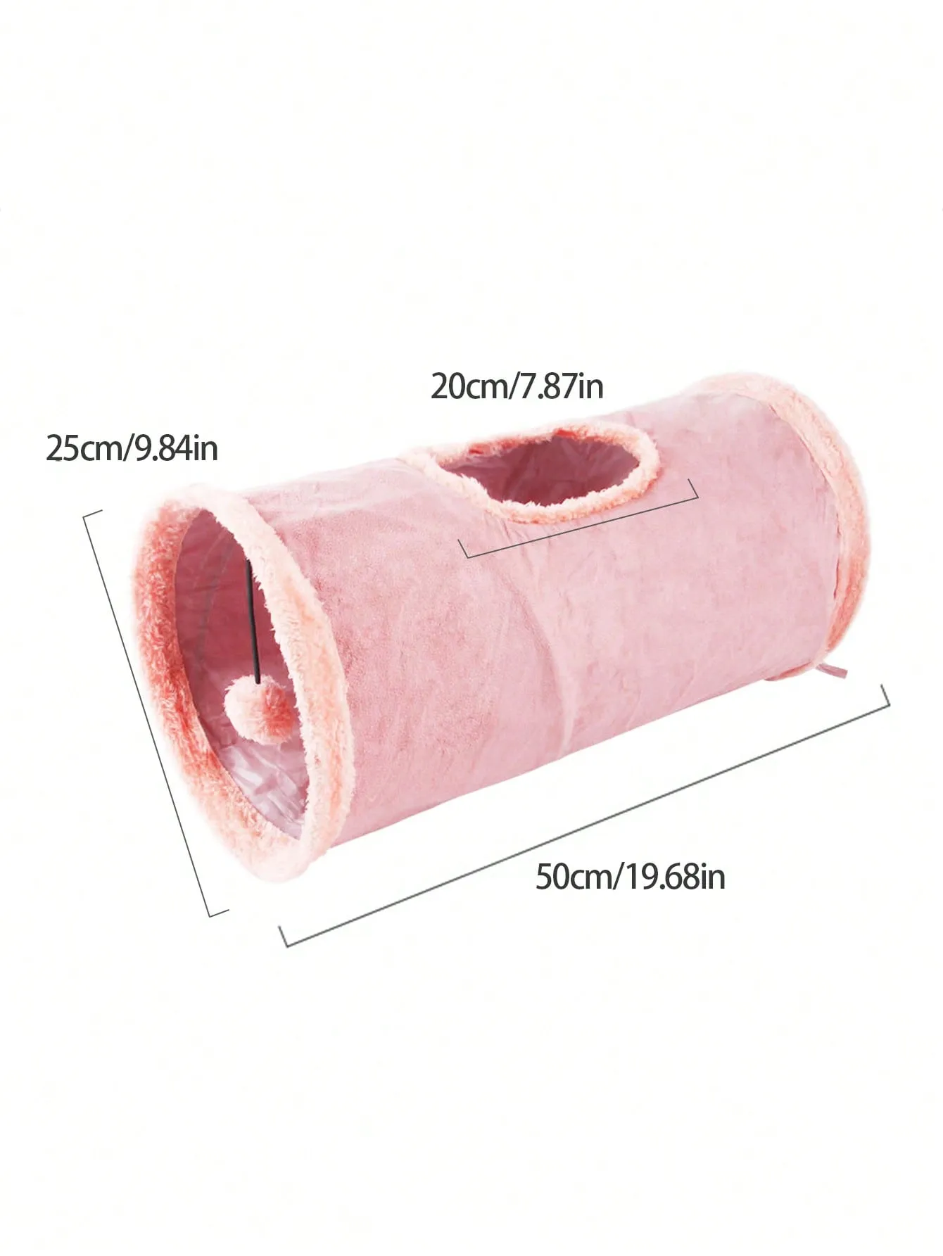 1pc Foldable Pom Pom Decor Cat Tunnel For Cat For Play