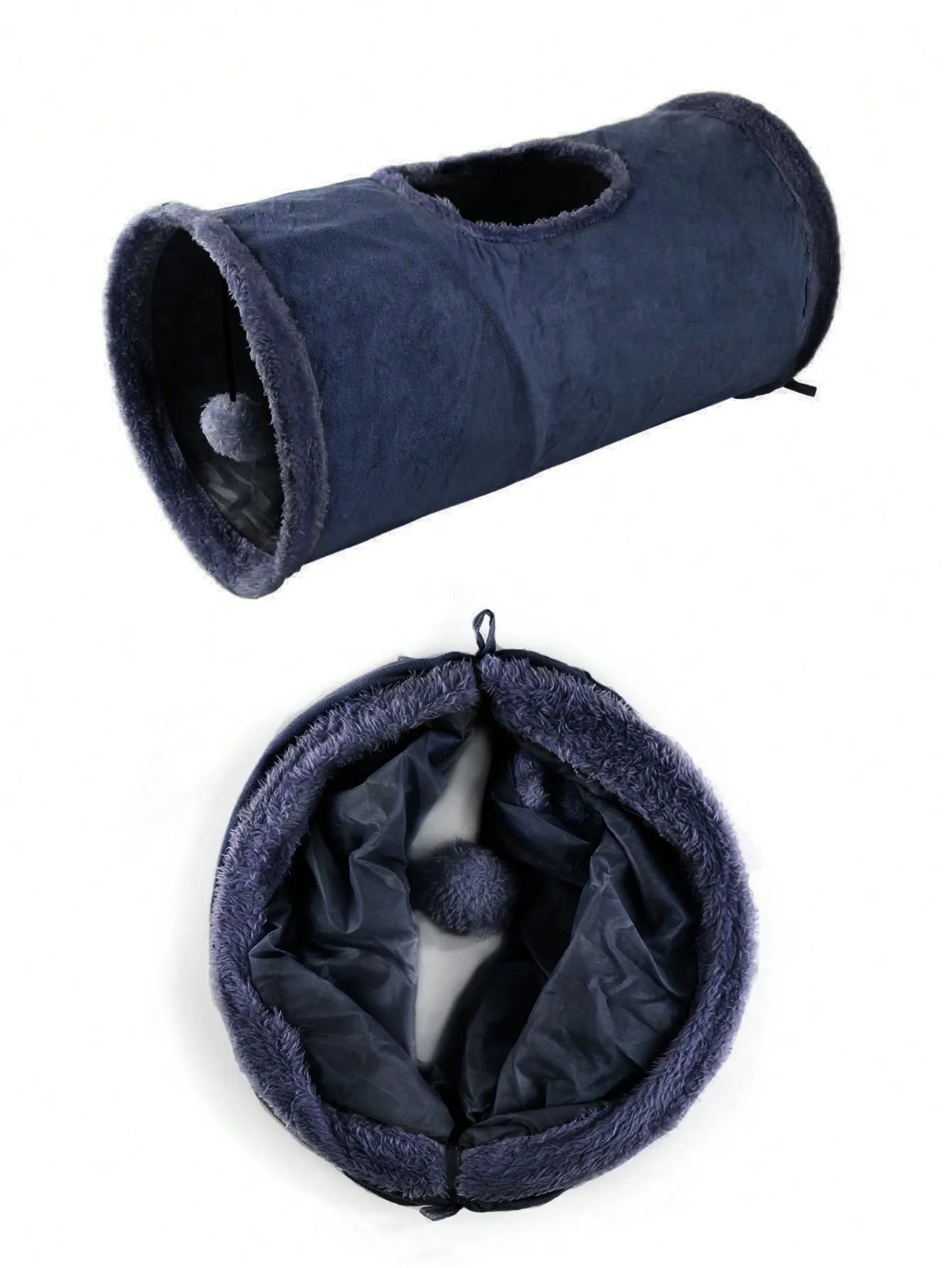 1pc Foldable Pom Pom Decor Cat Tunnel For Cat For Play