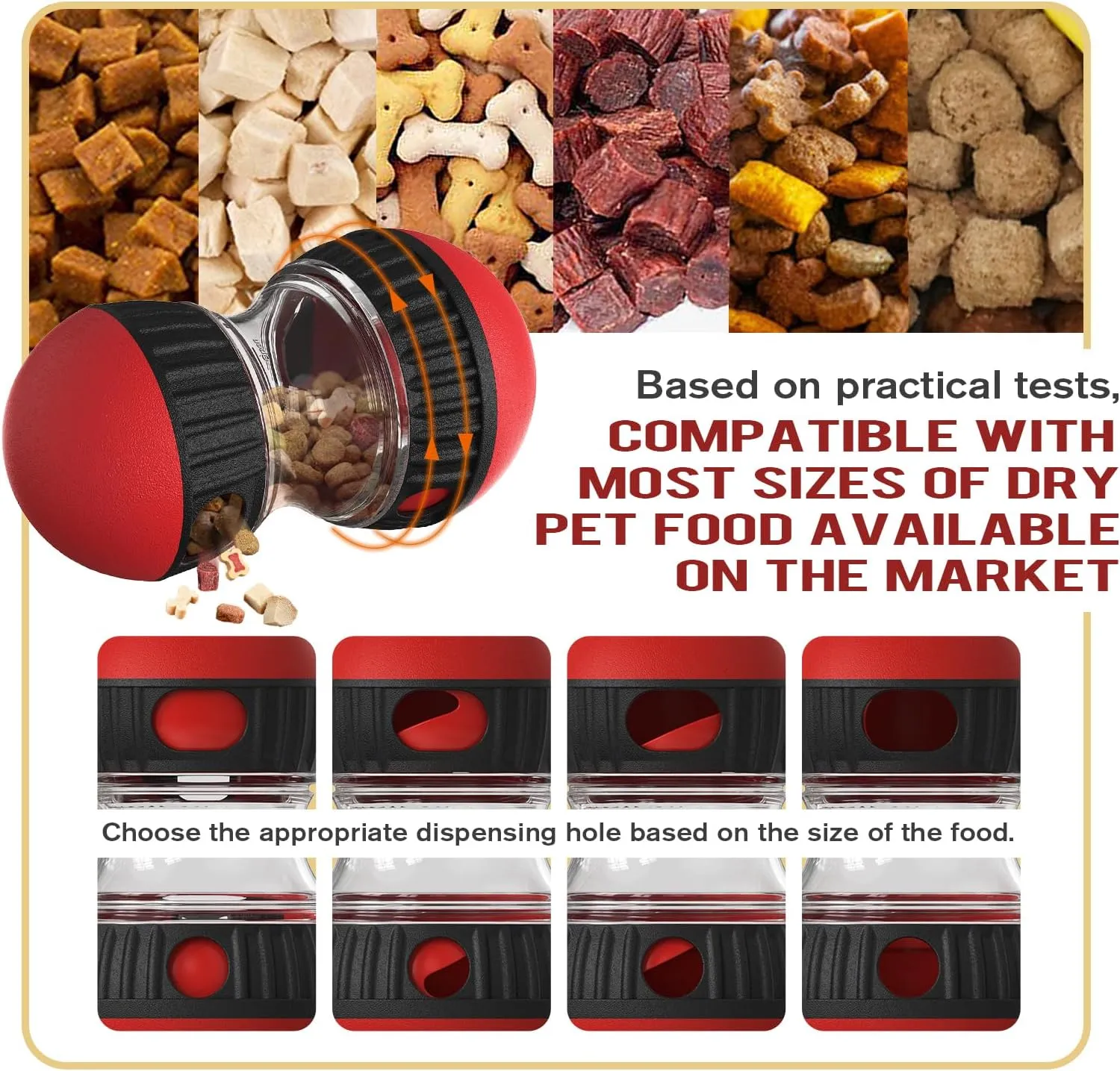 2Pack Dog Food Dispenser Puzzle Toys Adjustable Treat Dispensing Ball Slow Feeder Bowls Puppy Enrichment Toy Ball Dog Interactive Chase Training Toys Pet Gift for Small Medium Large Dogs