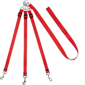3 Dog Leash No TangleAsinpaDouble Dog Leash for Two DogsTriple Dog Leash, Adjustable, Durable Nylon, 360 Swivel No Tangle Climbing Rope Removable Pet Traction Rope (Red, 144cm-170cm)