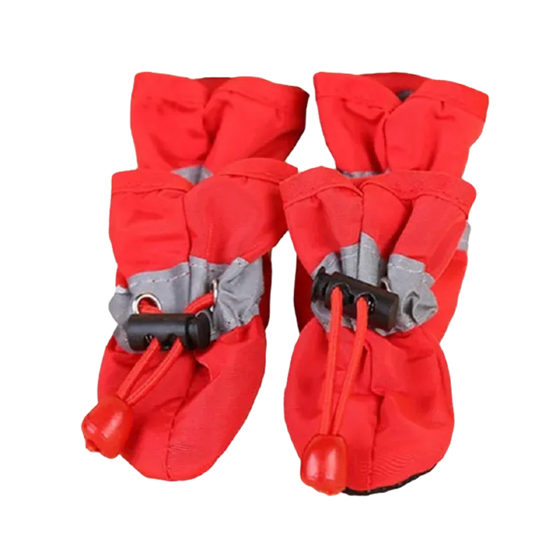 4pcs/set Waterproof Pet Dog Shoes  Anti-slip Rain Boots