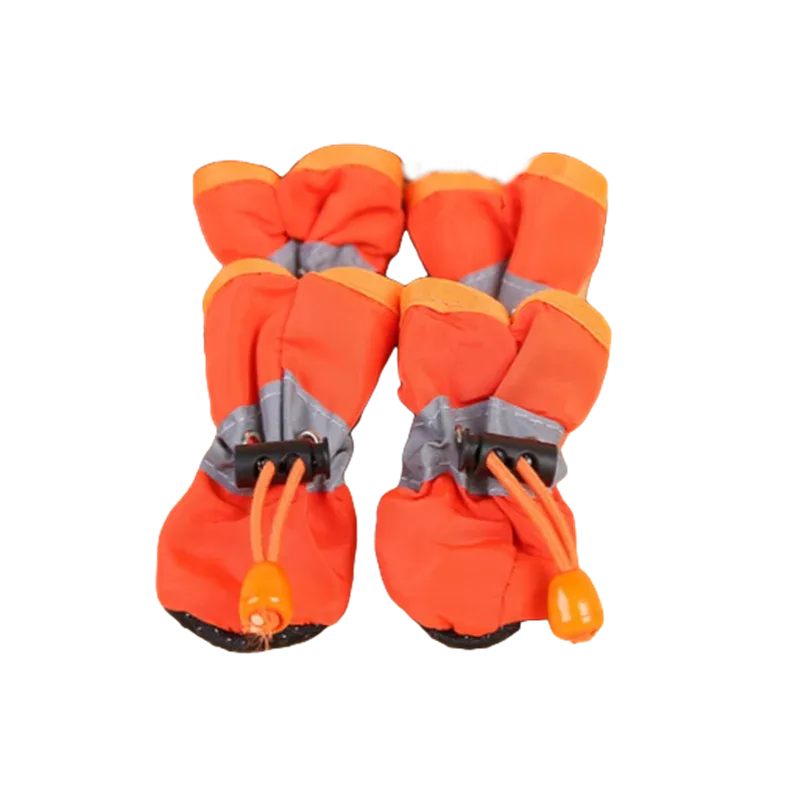 4pcs/set Waterproof Pet Dog Shoes  Anti-slip Rain Boots