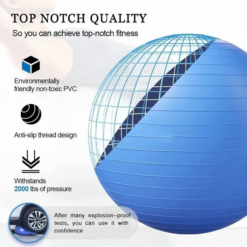 95 CM Gym Ball with Pump (Assorted Colours)