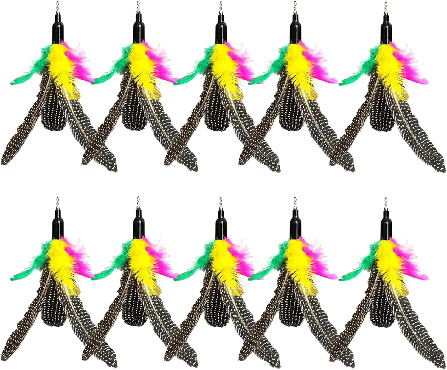 AcceLeah Cat Toy Replacement Feathers Cat Toy Wand Refills, Natural Bird Feathers Refill, Cat Feather Toy Replacement for Cat Wand (10Pcs (Taupe))