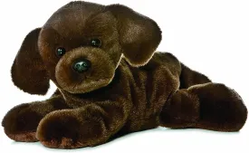 AURORA Mini Flopsie Lil Lucky Chocolate Labrador, Soft Toy, Brown