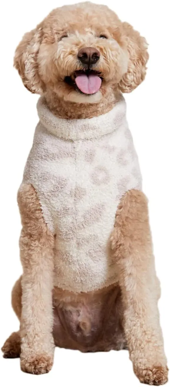 Barefoot Dreams CozyChic Barefoot in The Wild Pet Sweater, Cream-Stone, Medium