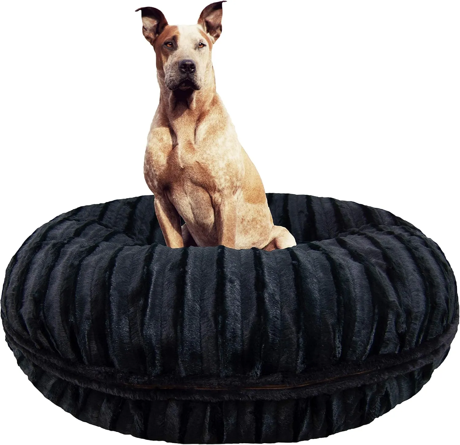 Bessie and Barnie Bagel Dog Bed - Extra Plush Faux Fur Dog Bean Bed - Circle Dog Bed - Waterproof Lining and Removable Washable Cover - Calming Dog Bed - Multiple Sizes & Colors Available