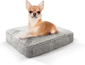 Bessie and Barnie Rectangle Dog Bed - Extra Plush Faux Fur Dog Bean Bag Bed - Fluffy Dog Beds for Large Dogs - Waterproof Lining and Removable Washable Cover - Multiple Sizes & Colors Available