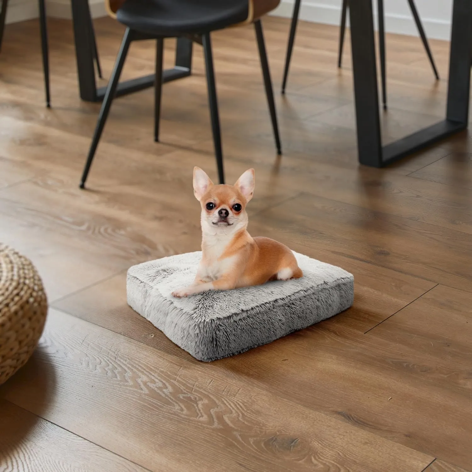 Bessie and Barnie Rectangle Dog Bed - Extra Plush Faux Fur Dog Bean Bag Bed - Fluffy Dog Beds for Large Dogs - Waterproof Lining and Removable Washable Cover - Multiple Sizes & Colors Available