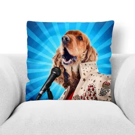 BLUE SUEDE CHEW TOY - CUSTOM PET PORTRAIT THROW PILLOW