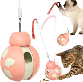 Cat Interactive Chase Toys for Indoor Cats Kitten Teaser Wand Tumbler Cat Treat Puzzle Entertainment Toy Kitty Food Feeder Weight Loss Exercise Balls Pet Supplies for Boredom Birthday Gift