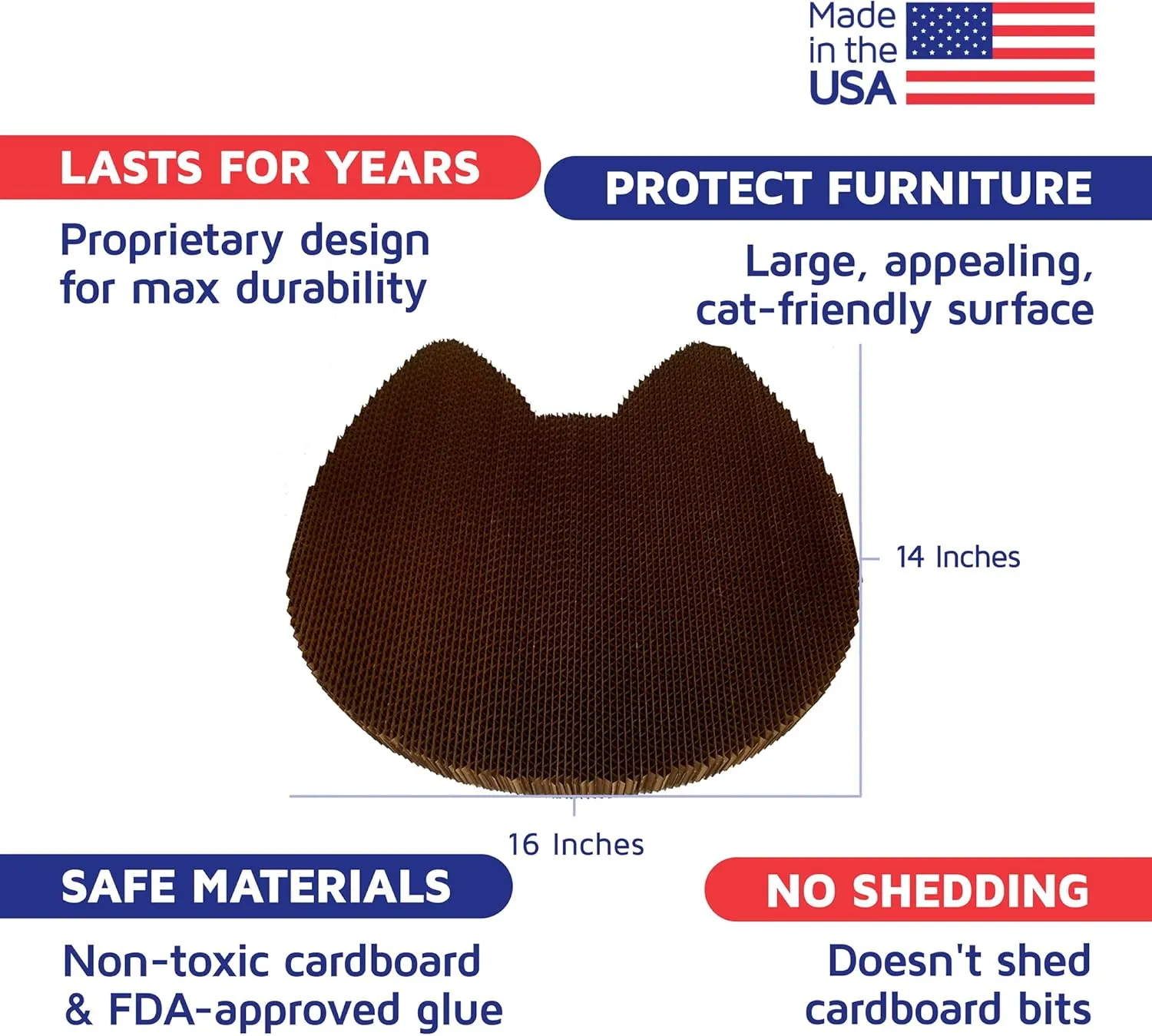Cat Scratcher by Americat  Made in USA Cardboard Scratching Pad & Lounger  X Large, 2-Sided, Heavy, No-Shedding, Long-Lasting (Cat)