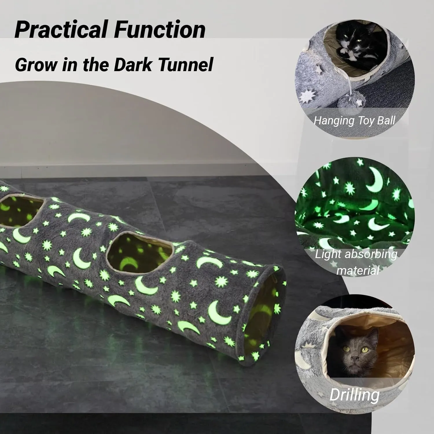 Cat Tunnel Tube with Plush Ball Toys - Meet Glowtastic Adventure! 🌟🐾