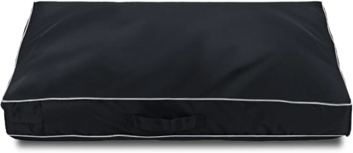 Chinchilla Waterproof Heavy Dog Bed Cover Washable, with Zipper Opening Fillable Universal Dog Bed Replacement Cover.Cover Only (Medium, Black)