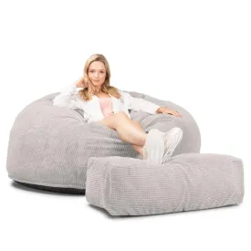CloudSac 1010 XXL Giant Memory Foam Bean Bag Sofa - Pom Pom Ivory