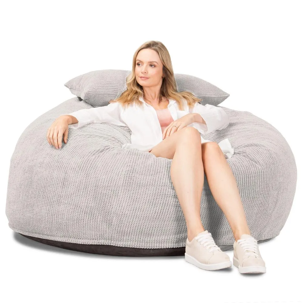 CloudSac 1010 XXL Giant Memory Foam Bean Bag Sofa - Pom Pom Ivory
