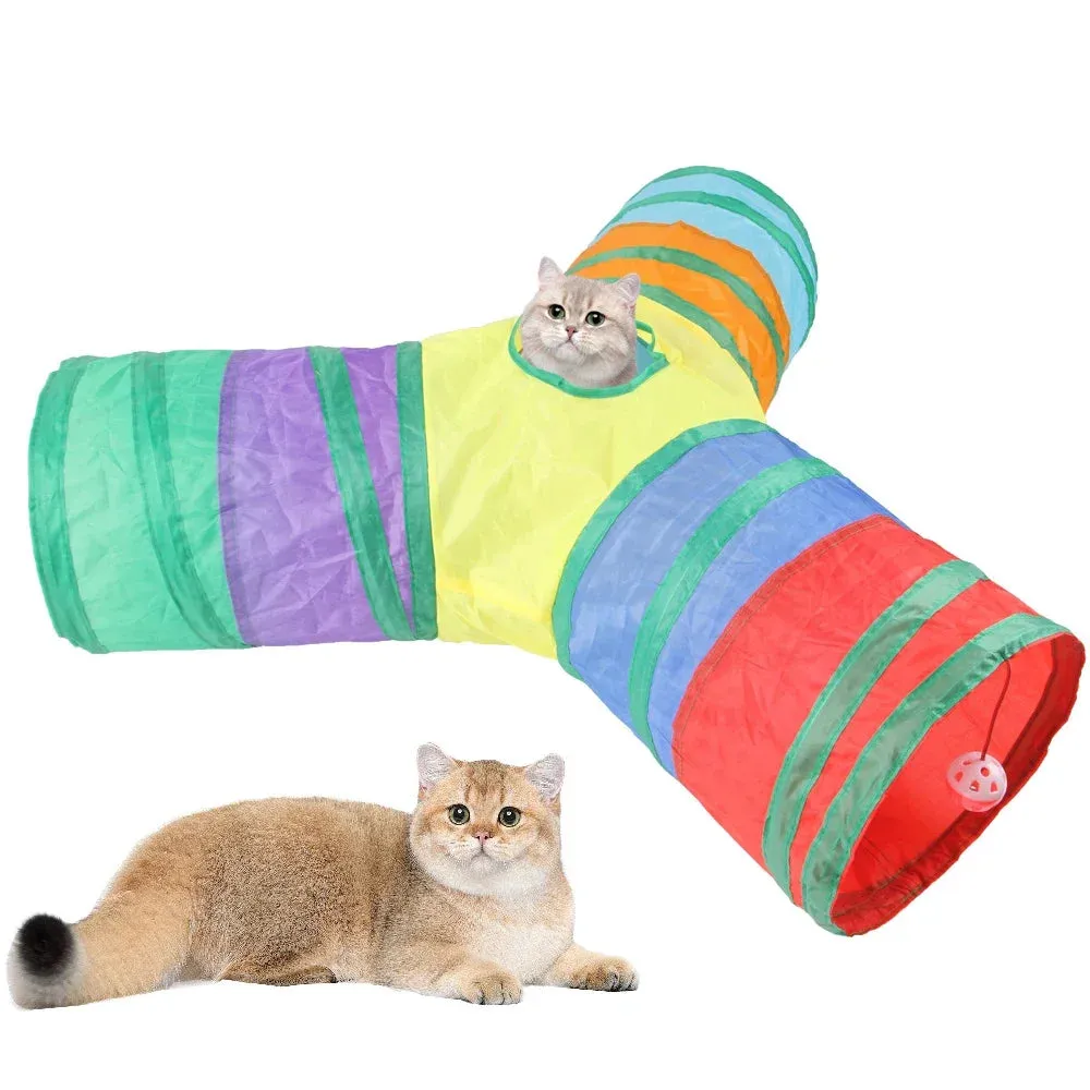 Collapsible Cat Tunnel - Interactive Pet Play Tube for Cats, Puppies, and Small Animals