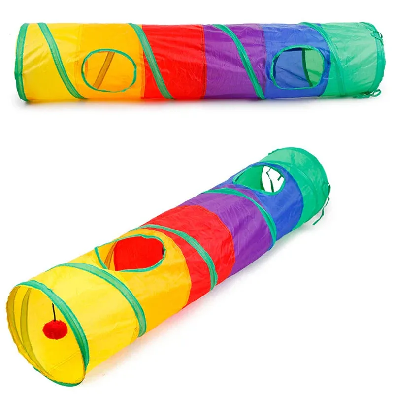 Collapsible Cat Tunnel - Interactive Pet Play Tube for Cats, Puppies, and Small Animals