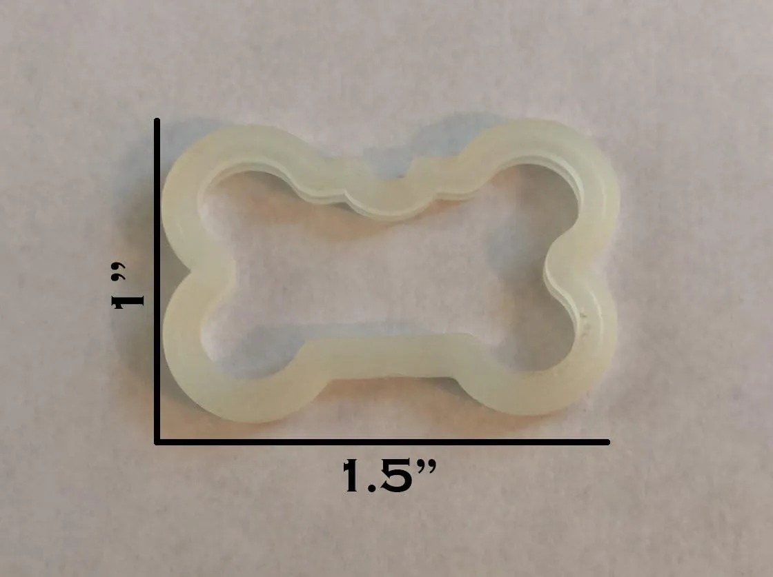 Custom Bone Shaped Pet Id Dog Tag Silencer, Glows in the Dark