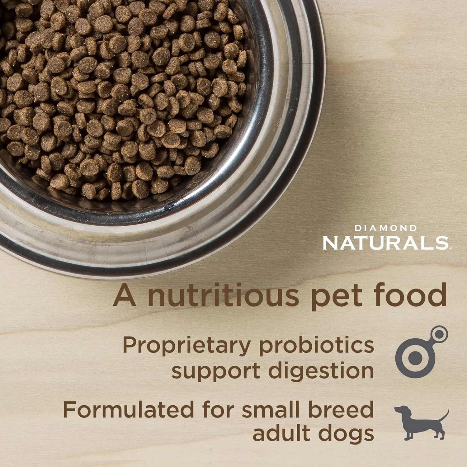 Diamond Naturals Small Breed Chicken and Rice Formula Adult Dry Dog Food with Protein from Real Chicken, Healthy Fats, Probiotics and Essential Nutrients for Small Breed Dogs 6lb