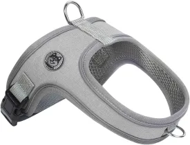 Dog Harness, No Pull Saddle Style pet Harness,Soft Ventilate Mesh, Adjustable, Reflective - for Medium, Small Dogs and Cats - Easy Walk Harness with 2 D-Rings - Gray - L