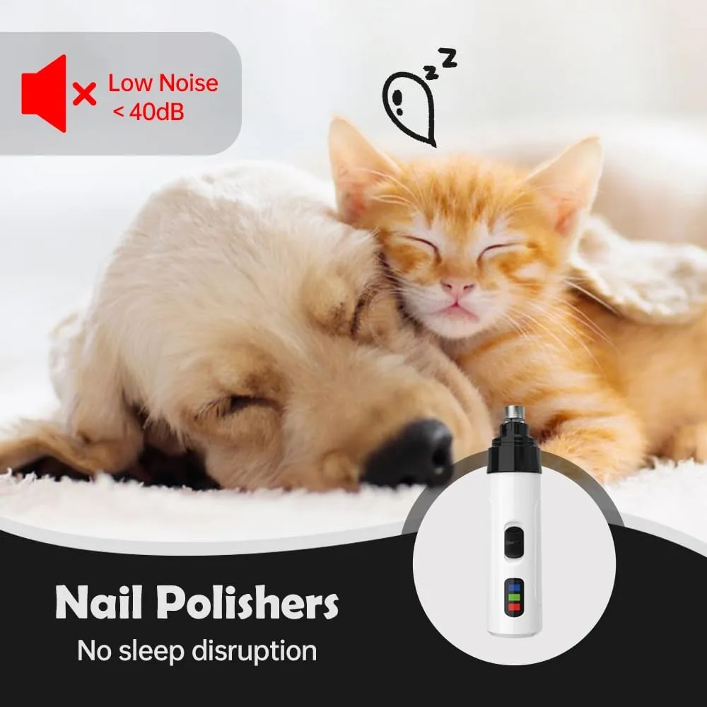 Dog Nail Grinder, 2025 Upgraded Silent Nail Grinder for Dogs, Silent Dog Nail Trimmer, Rechargeable USB Charging Pet Nail Grinder Pet Paws Grooming Smoothing Tool (1)