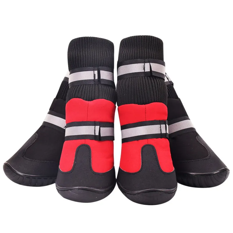 Dog Shoes WaterProof Rain Boots Socks Non-slip Rubber Shoes Red M- XL