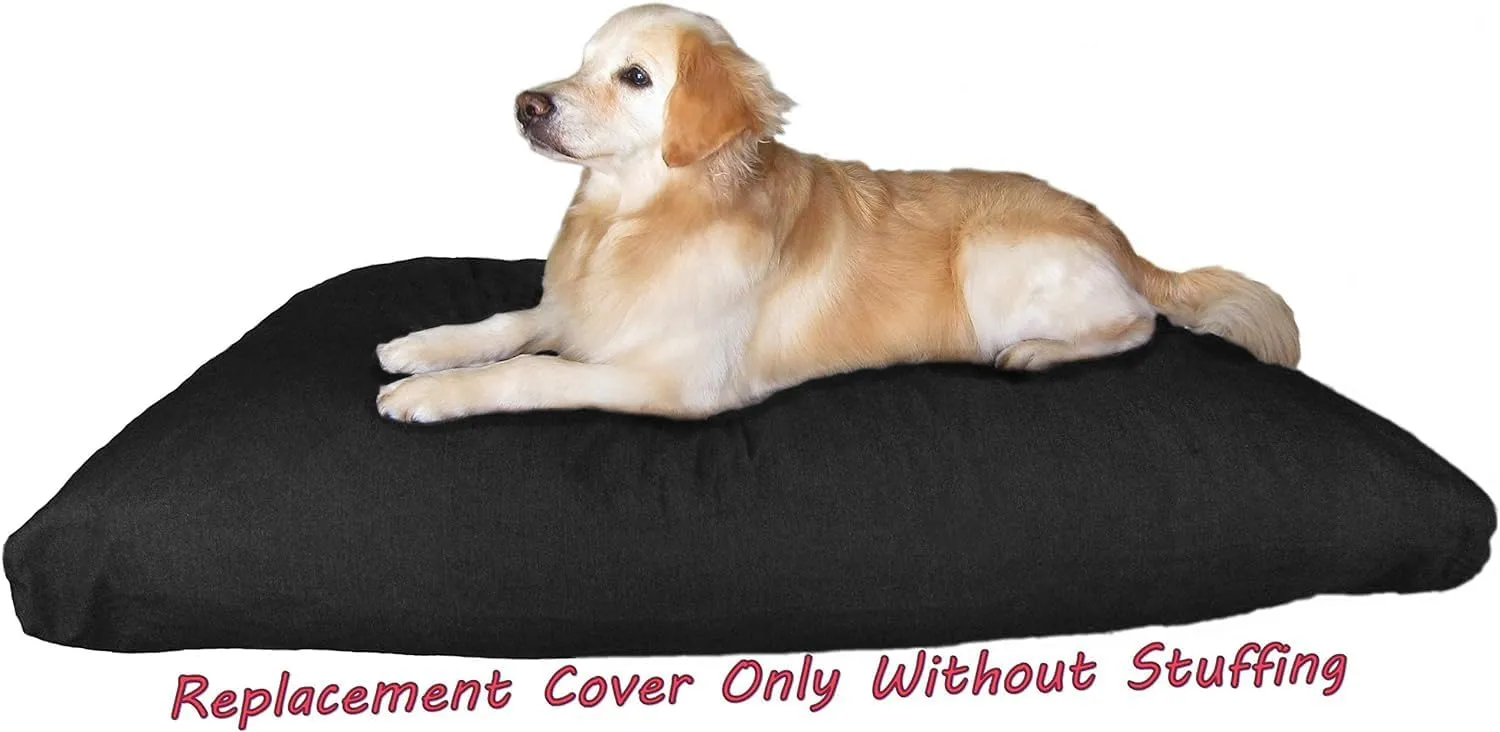 Dogbed4less Heavy Duty Black Canvas Duvet Pet Dog Bed Cover - Replacement Cover only (40"X35"X4")