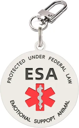 Emotional Support Dog tag, ESA ID Tag Easily Attach to Vest, Collar, Harness (Medium-1.18inch)