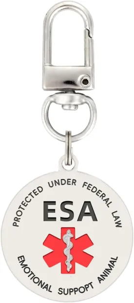 Emotional Support Dog tag, ESA ID Tag Easily Attach to Vest, Collar, Harness (Medium)