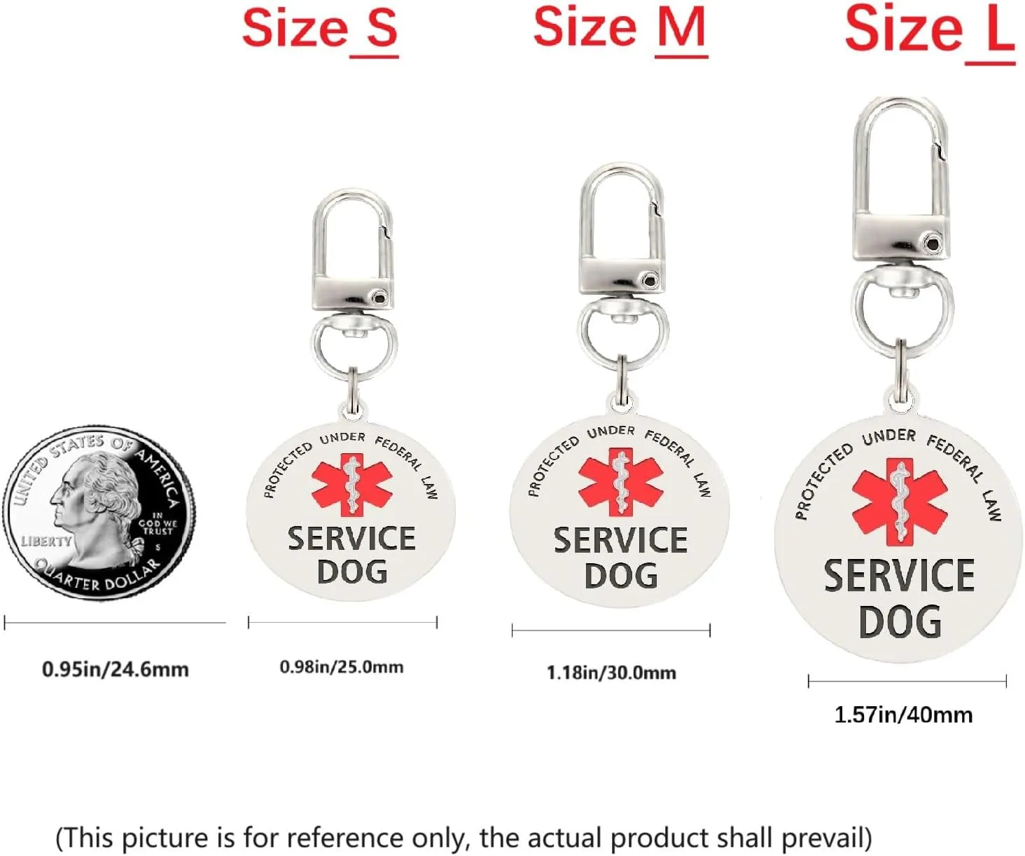 Emotional Support Dog tag, ESA ID Tag Easily Attach to Vest, Collar, Harness (Medium)