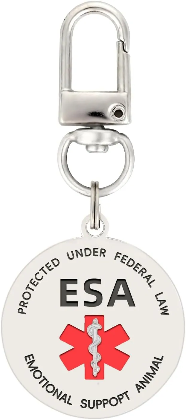 Emotional Support Dog tag, ESA ID Tag Easily Attach to Vest, Collar, Harness (Medium)