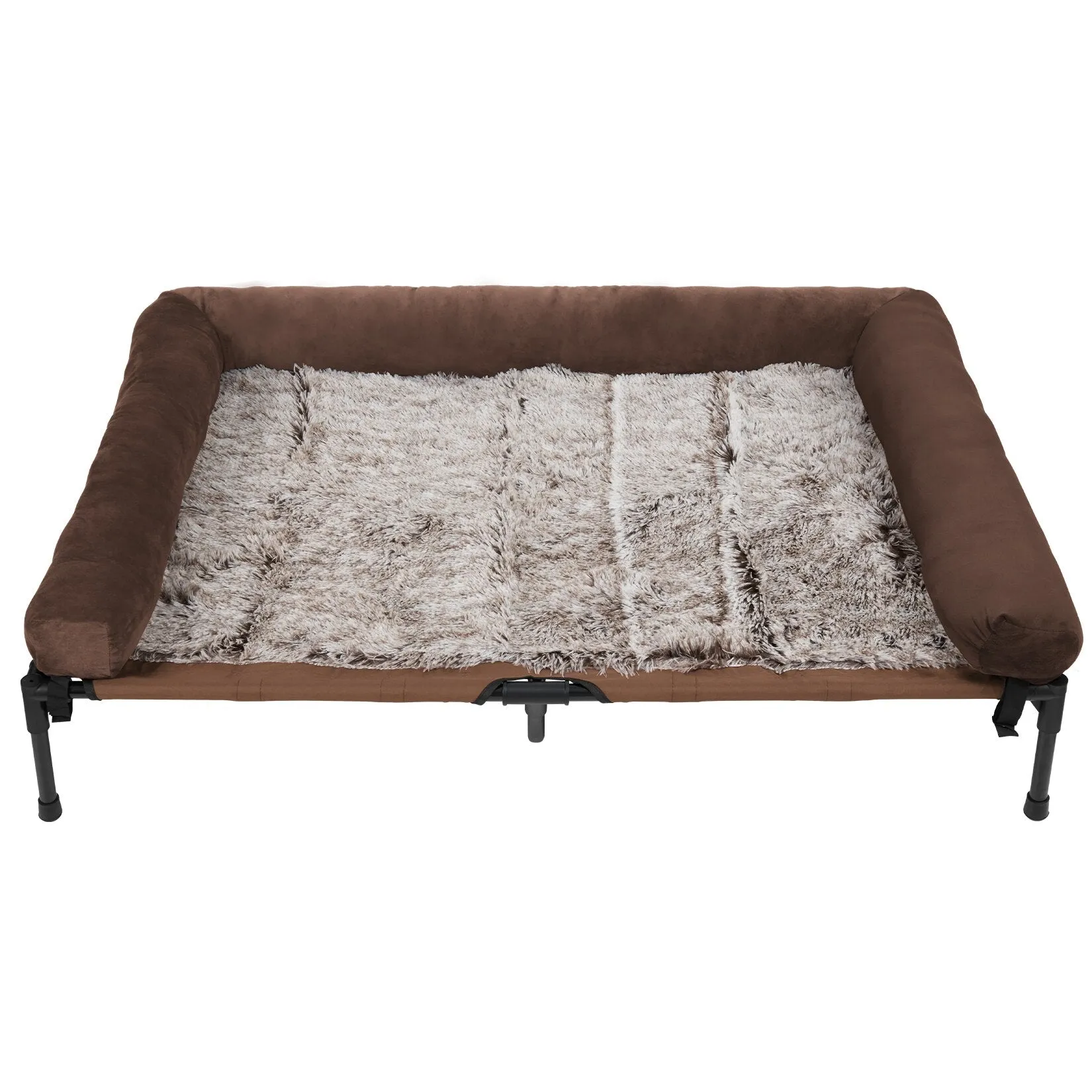 Extra Large Cooling Elevated Dog Bed with Bolster - Raised Pet Cot Lounger for Indoor & Outdoor Use - Waterproof & Cooling Design