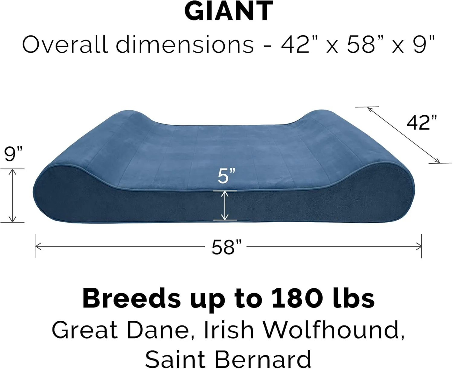 Furhaven Microvelvet Luxe Lounger Supportive Orthopedic Foam Dog Bed - Stellar Blue, Giant (XXX-Large)