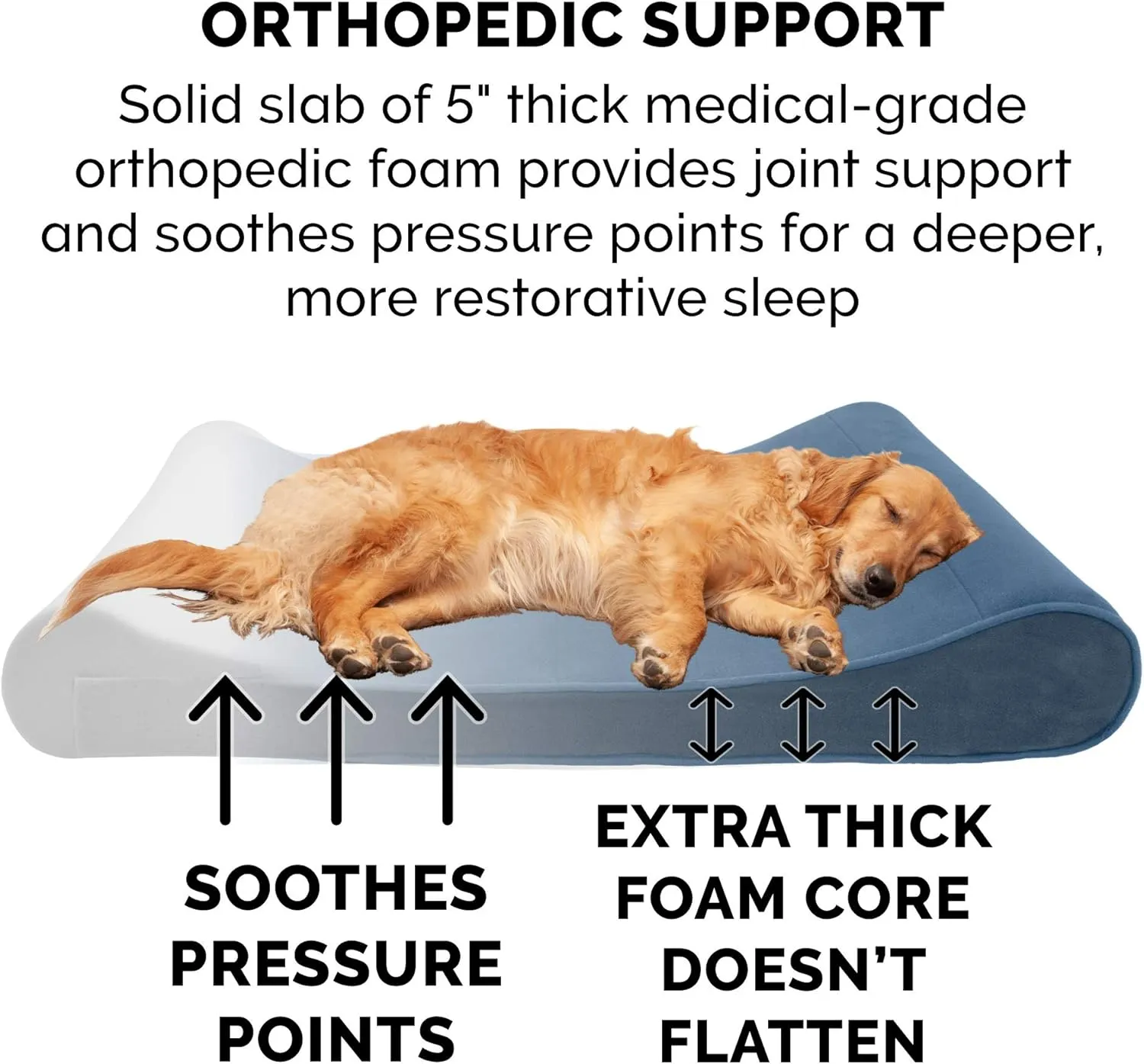 Furhaven Microvelvet Luxe Lounger Supportive Orthopedic Foam Dog Bed - Stellar Blue, Giant (XXX-Large)