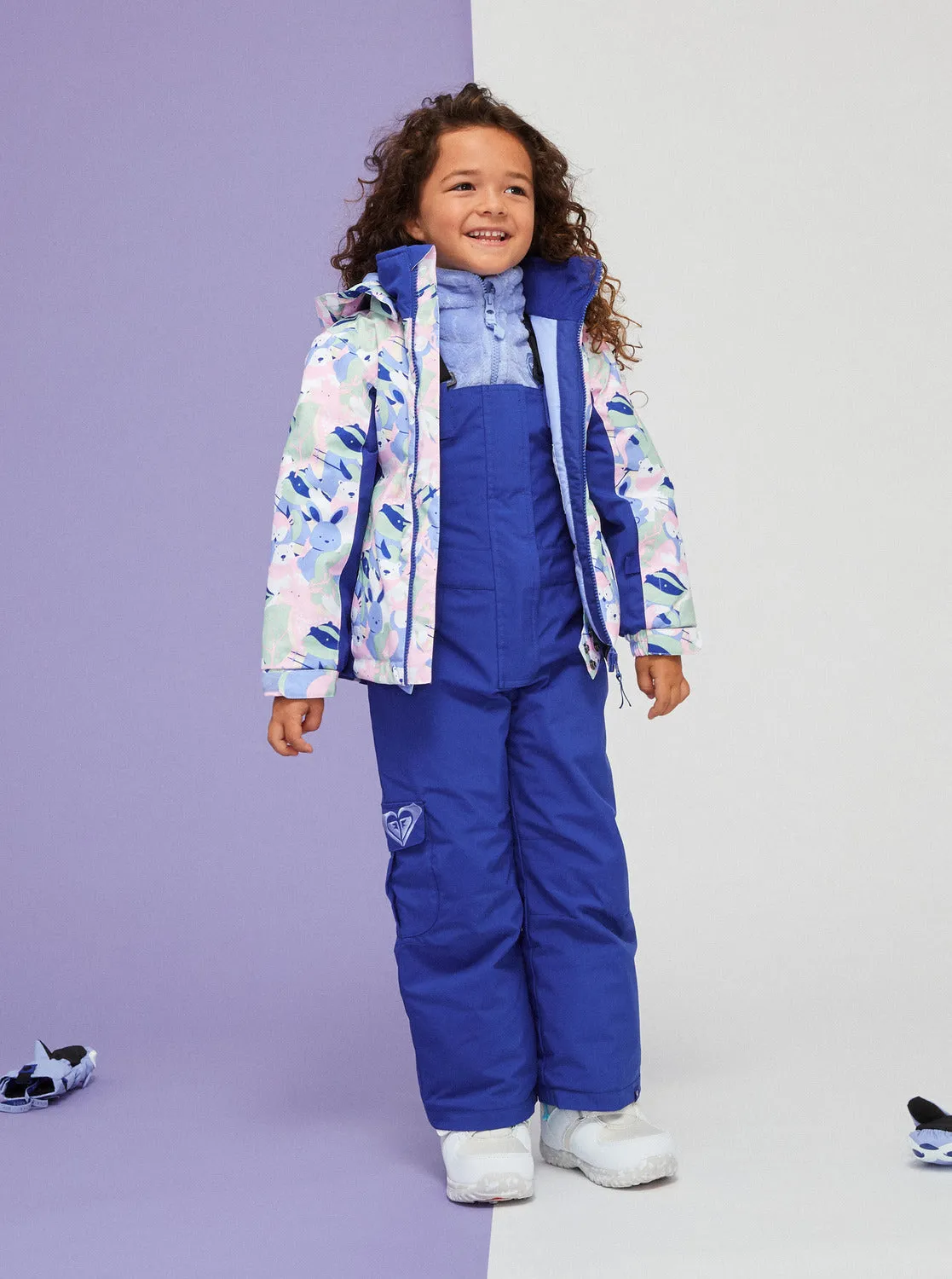 Girls 2-7 Snowy Tale Technical Snow Jacket - Bright White Mountains Locals
