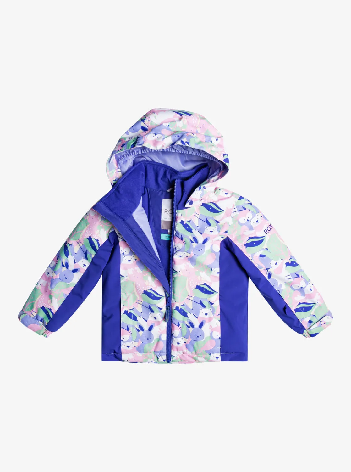 Girls 2-7 Snowy Tale Technical Snow Jacket - Bright White Mountains Locals