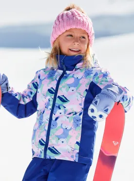 Girls 2-7 Snowy Tale Technical Snow Jacket - Bright White Mountains Locals