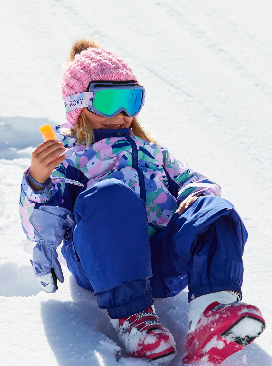 Girls 2-7 Snowy Tale Technical Snow Jacket - Bright White Mountains Locals