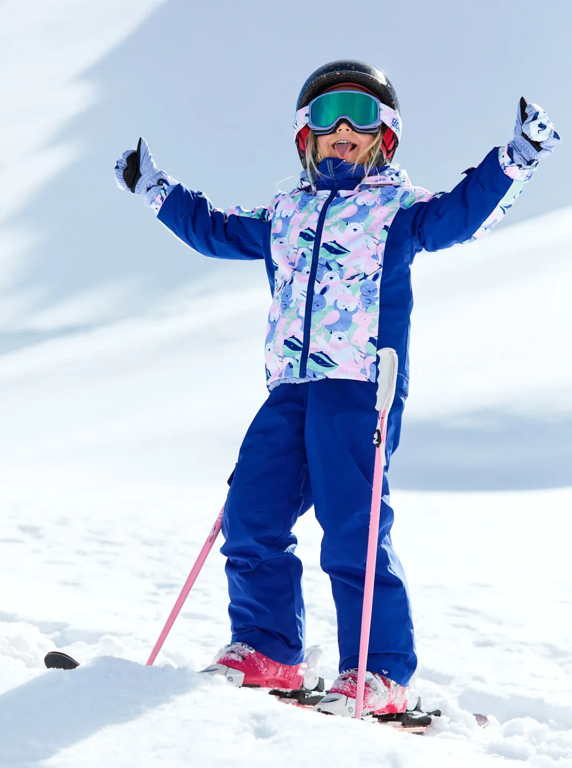 Girls 2-7 Snowy Tale Technical Snow Jacket - Bright White Mountains Locals