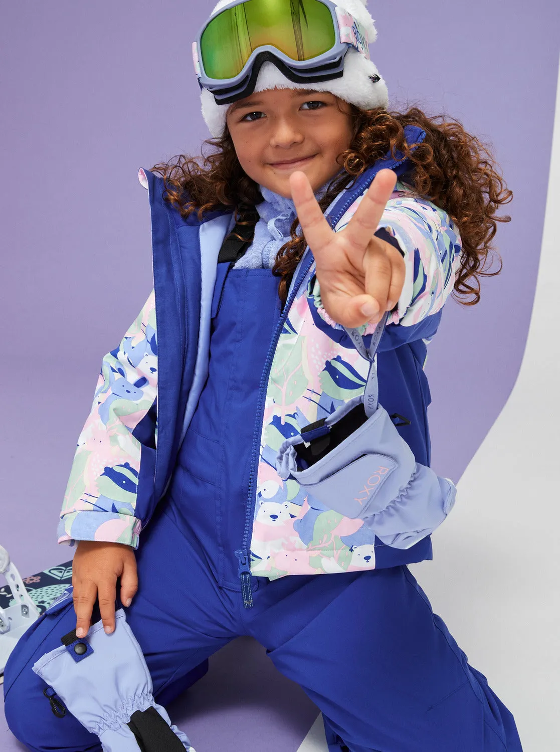Girls 2-7 Snowy Tale Technical Snow Jacket - Bright White Mountains Locals