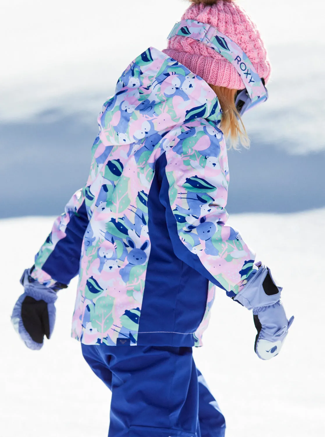 Girls 2-7 Snowy Tale Technical Snow Jacket - Bright White Mountains Locals