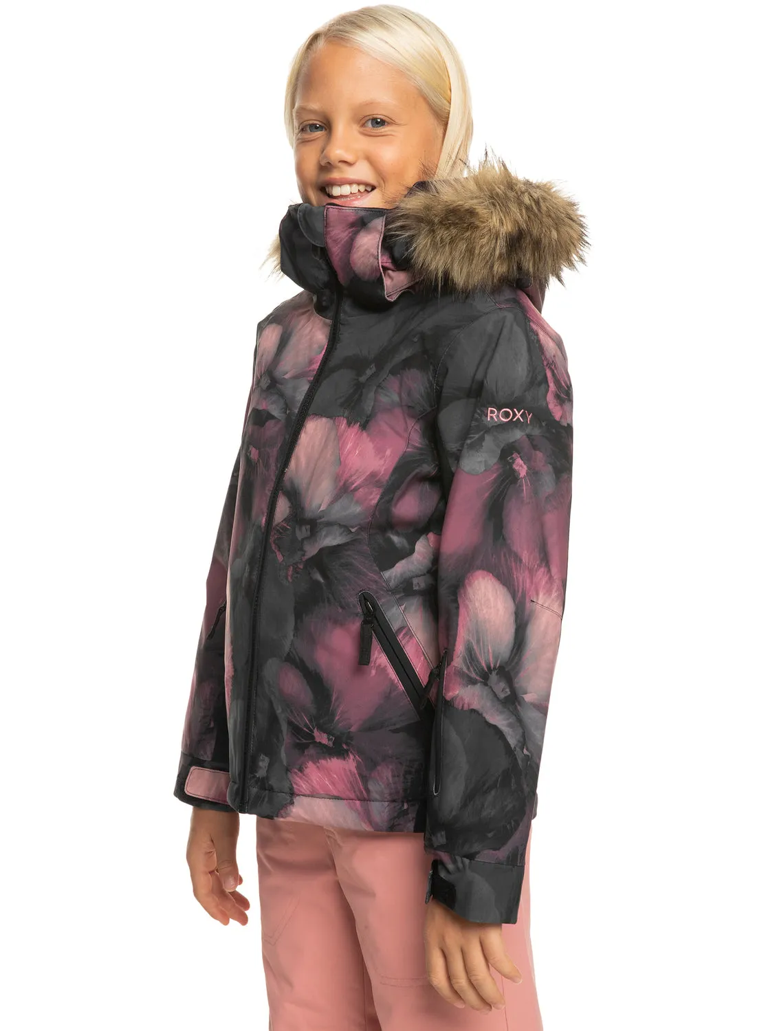 Girls 4-16 American Pie Technical Snow Jacket - True Black Pansy Pansy Rg