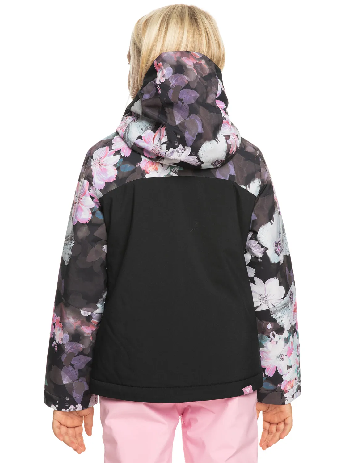 Girls 4-16 Greywood Technical Snow Jacket - True Black Blurry Flower