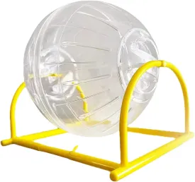 Hamster Exercise Ball Silent Hamster Wheel Small Animals Transparent Ball for Dwar Rat Relieves Boredom and Increases Activity (6inch with Stand, Clear)