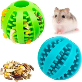 Hamster Foraging Toy Puzzle - 2 PCS Treat Ball for Teething, Small Animals Slow Feeder, Food Hide Dispensing Snuffle Game Interactive Toy for Guinea Pig, Rat Hamster Foraging Toy Puzzle - 2 PCS Treat Ball for Teething, Small Animals Slow Feeder, Food Hide Dispensing Snuffle Game Interactive Toy for Guinea Pig, Rat