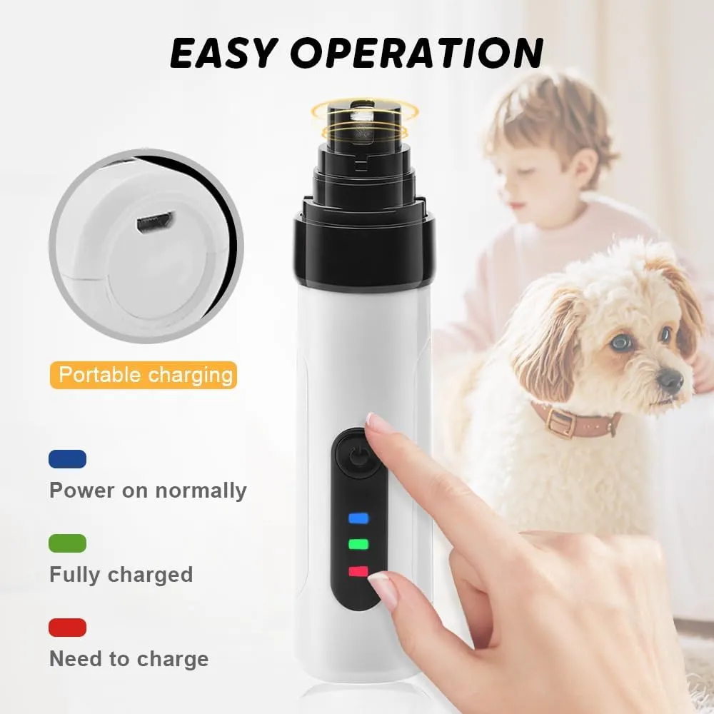 Heusom Silent Groom Pro Nail Grinder, 2025 Upgraded Dog Silent Nail Grinder for Dogs Silent Dog Nail Trimmer, Electric Dog Nail Clippers Pet Paws Grooming Smoothing Tool (1 Pack, Universal)