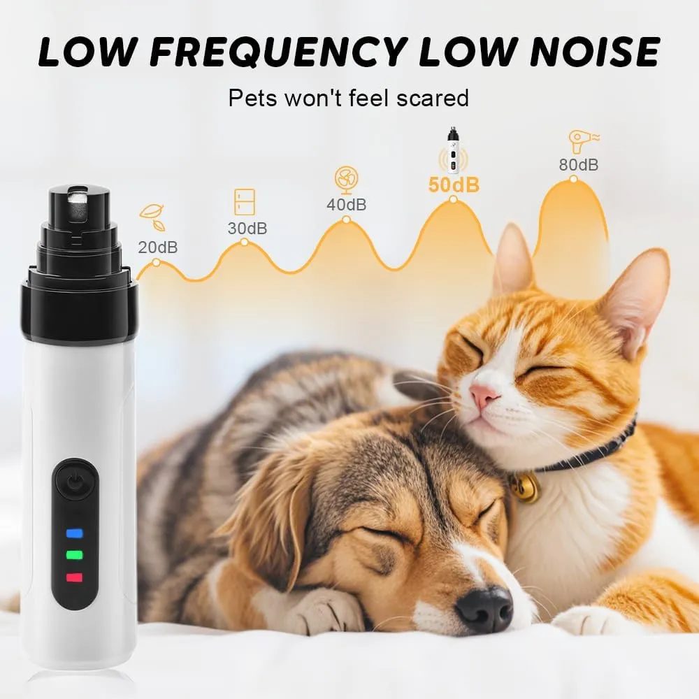 Heusom Silent Groom Pro Nail Grinder, 2025 Upgraded Dog Silent Nail Grinder for Dogs Silent Dog Nail Trimmer, Electric Dog Nail Clippers Pet Paws Grooming Smoothing Tool (1 Pack, Universal)